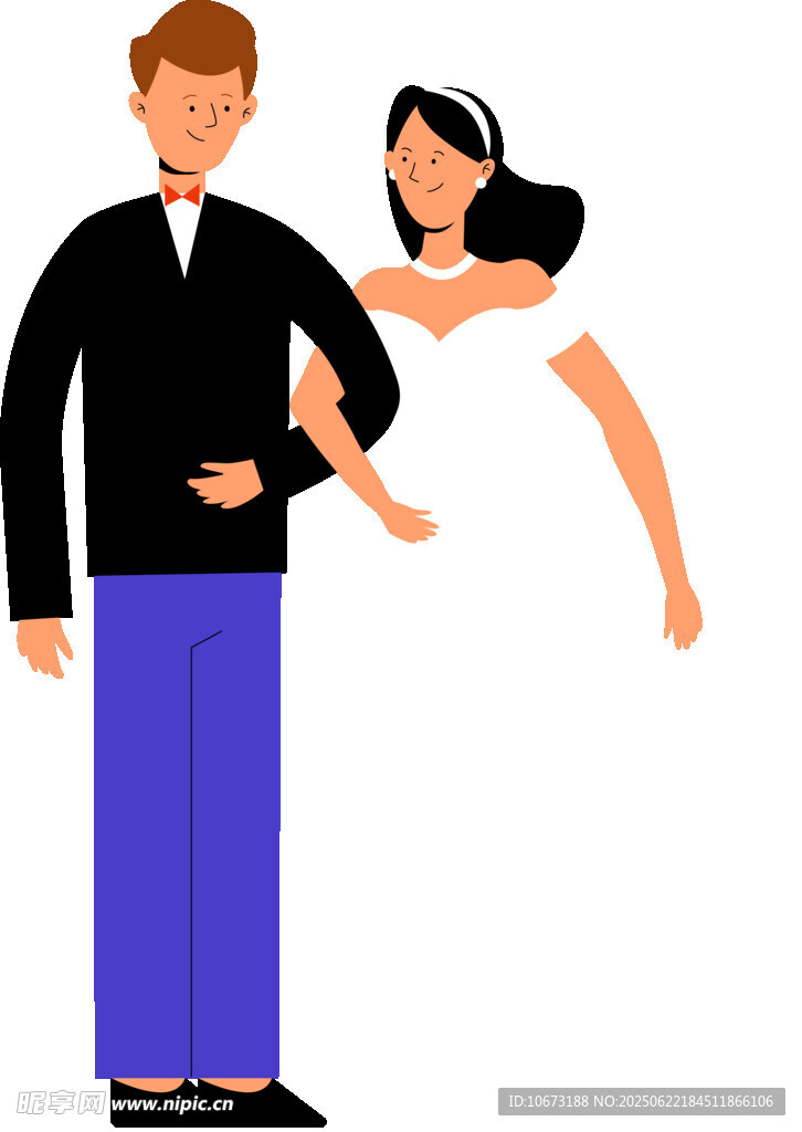 新婚夫妻甜蜜相依