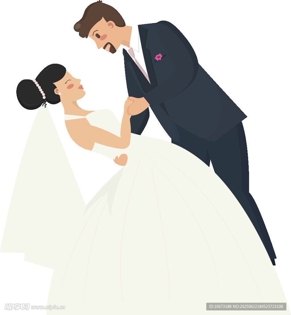 浪漫新婚夫妇甜蜜共舞