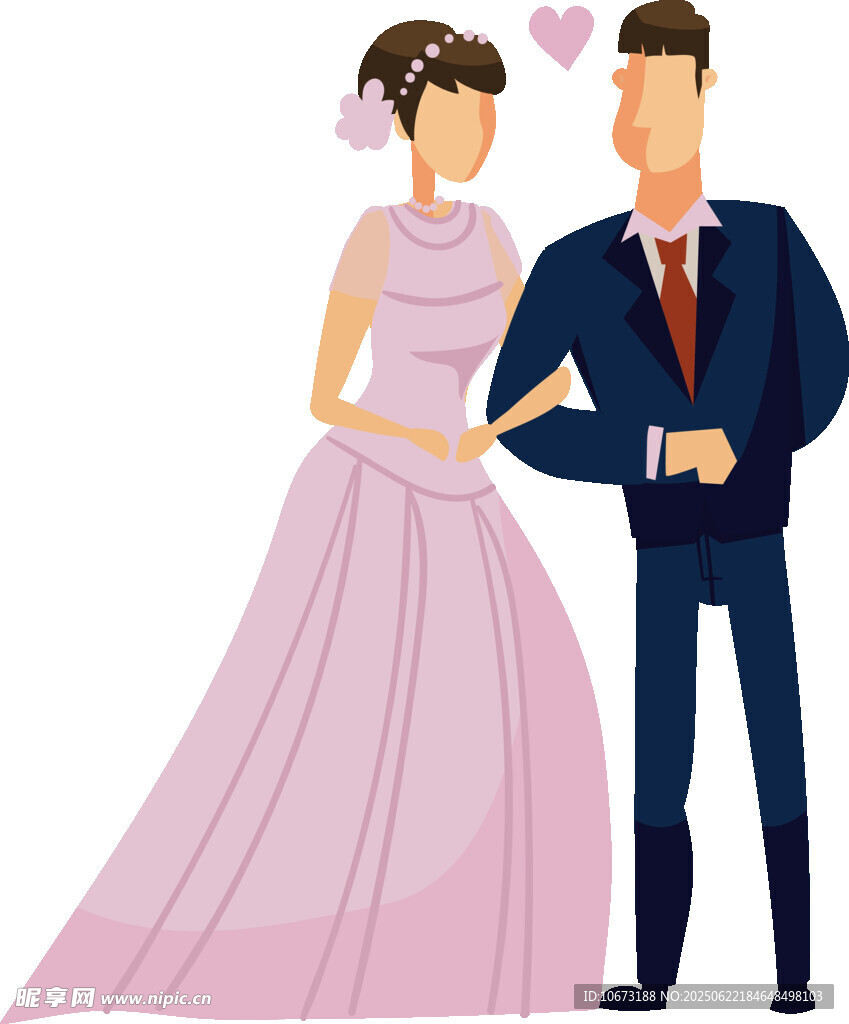 甜蜜新婚夫妇浪漫牵手