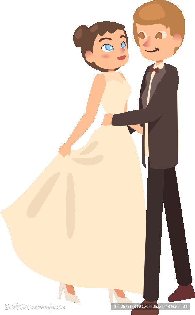 甜蜜新婚夫妇优雅共舞