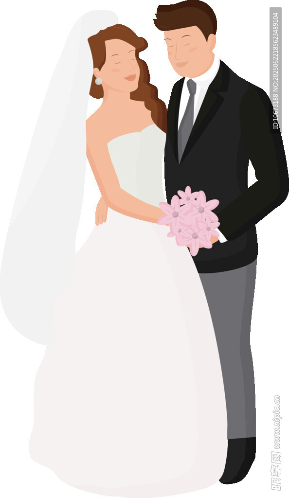 新婚夫妇甜蜜形象