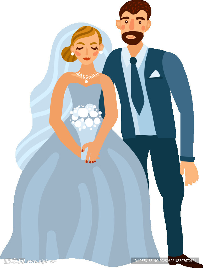 幸福新婚夫妇甜蜜依偎