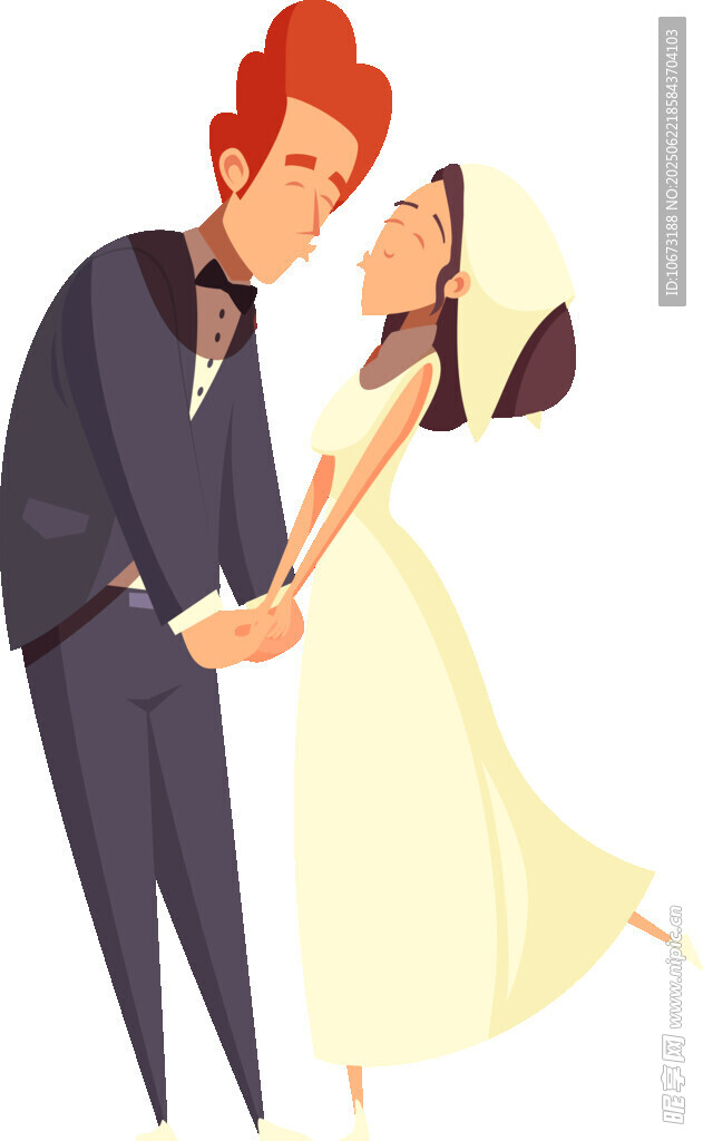 新婚夫妇甜蜜相拥