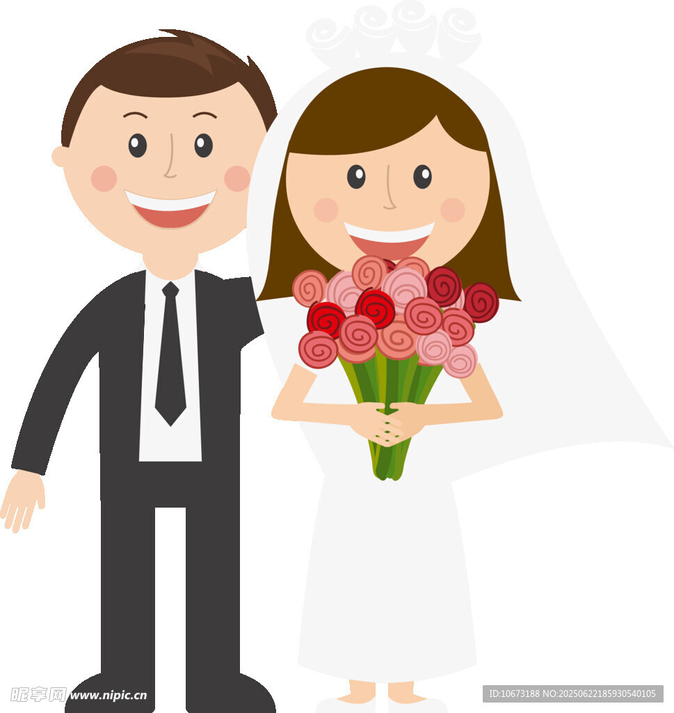 新婚夫妇甜蜜形象