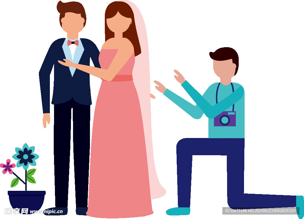 婚礼摄影师为新人拍照