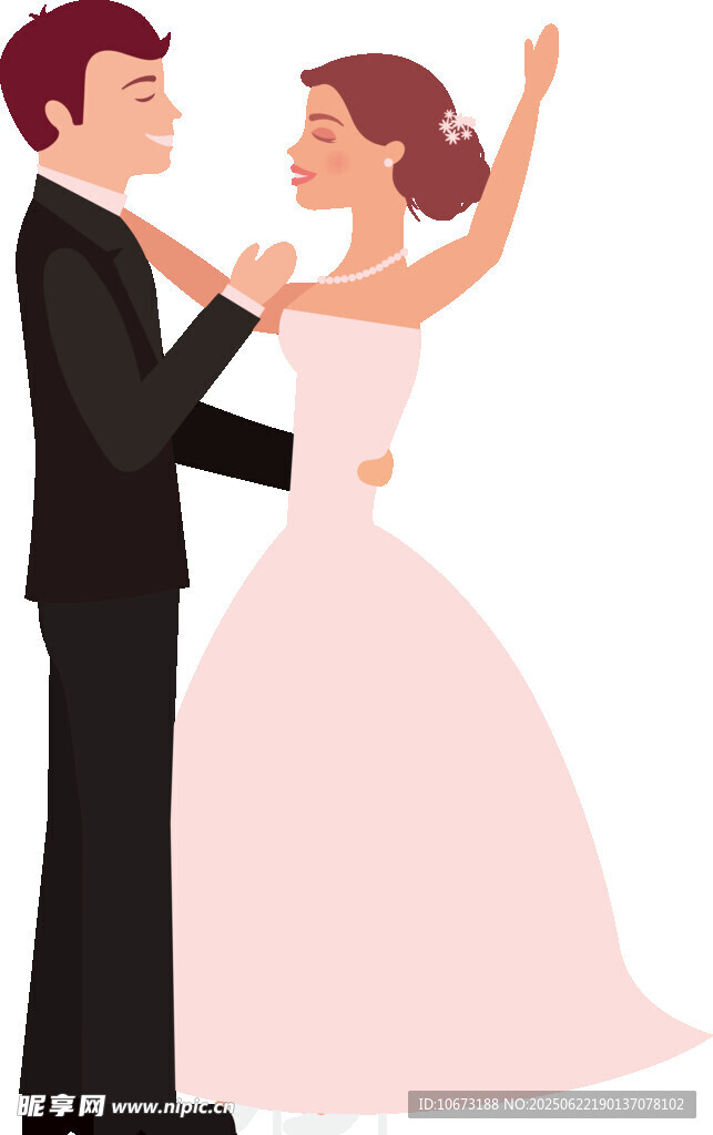 新婚夫妇优雅共舞