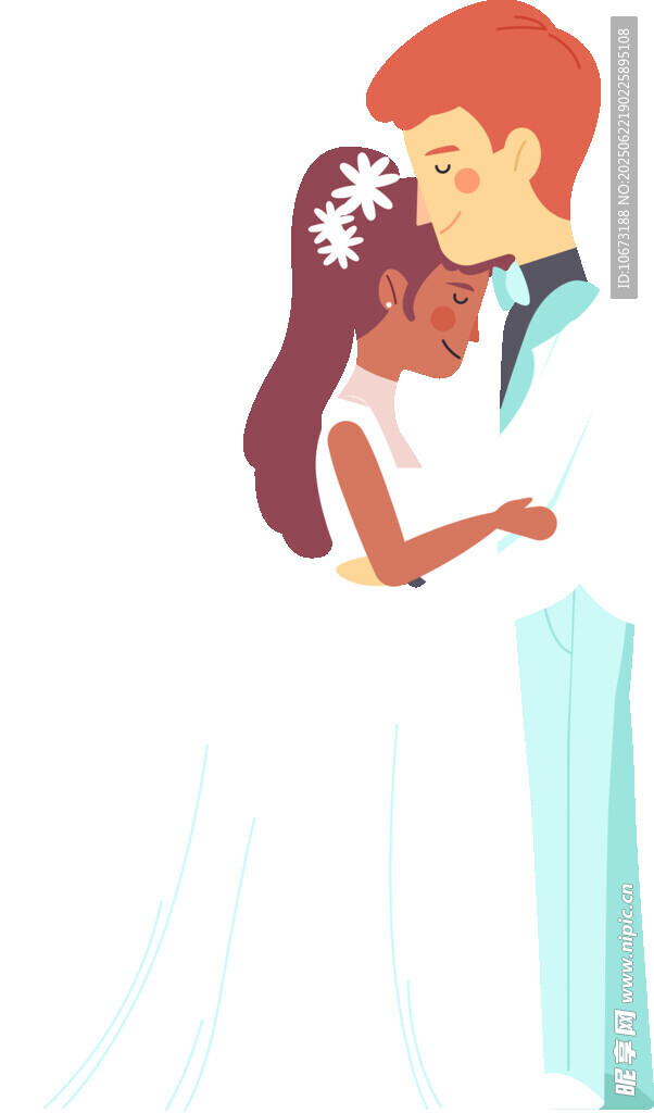 浪漫婚礼上的甜蜜新人