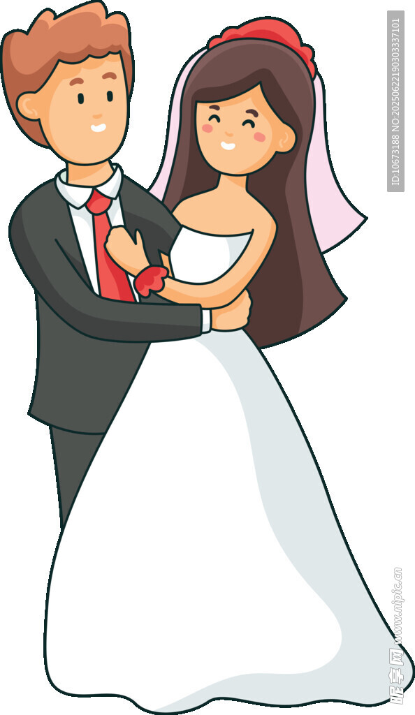 新婚夫妇甜蜜相拥