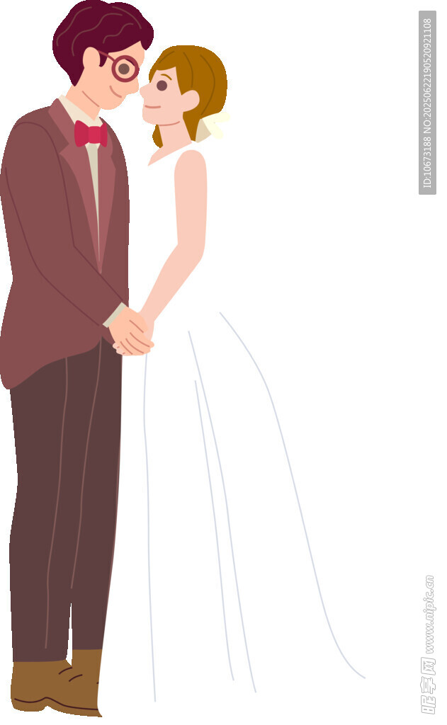 甜蜜新婚夫妇幸福相拥