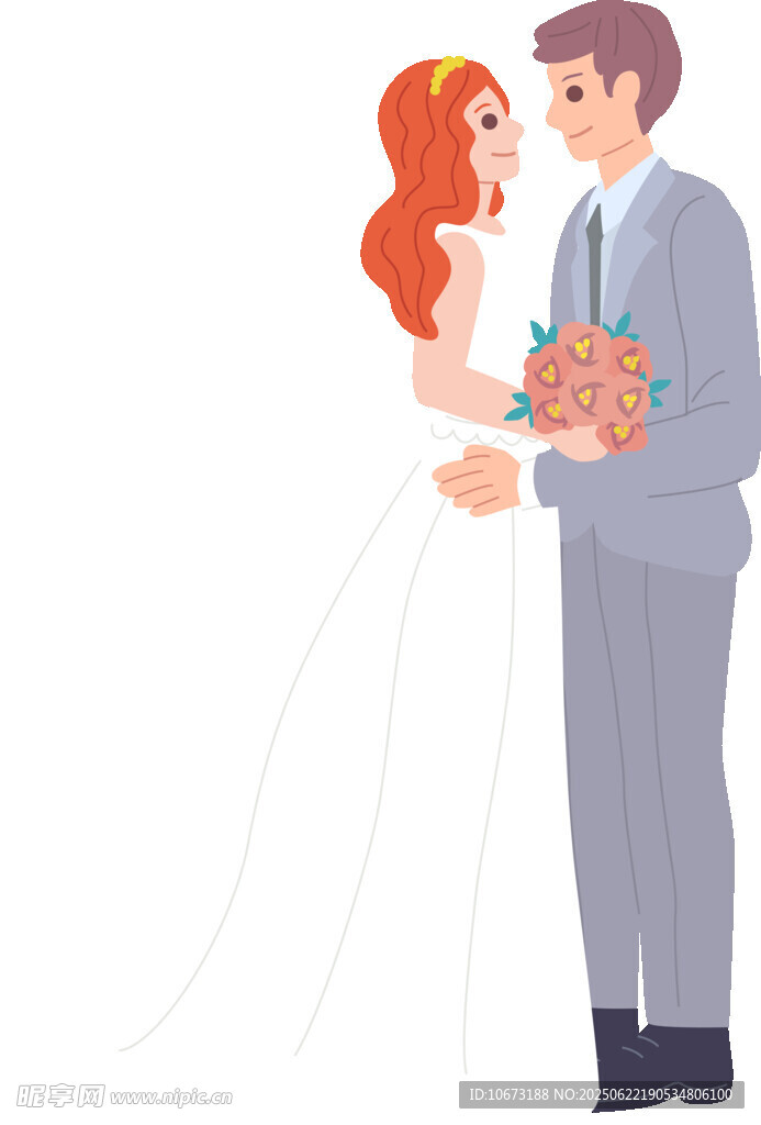 甜蜜新婚夫妇浪漫相拥