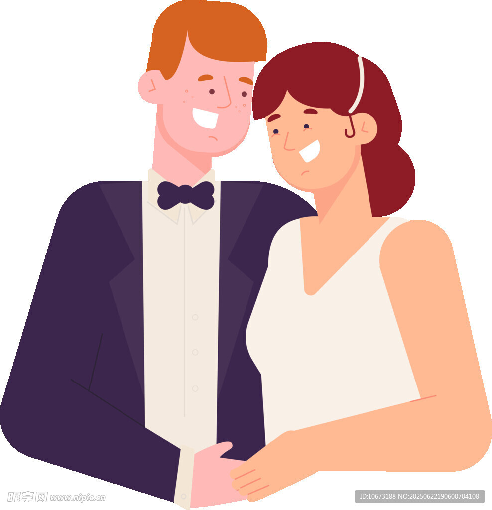 甜蜜新婚夫妇相拥