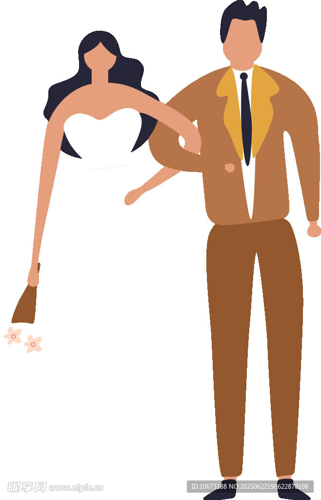 新婚夫妻携手同行
