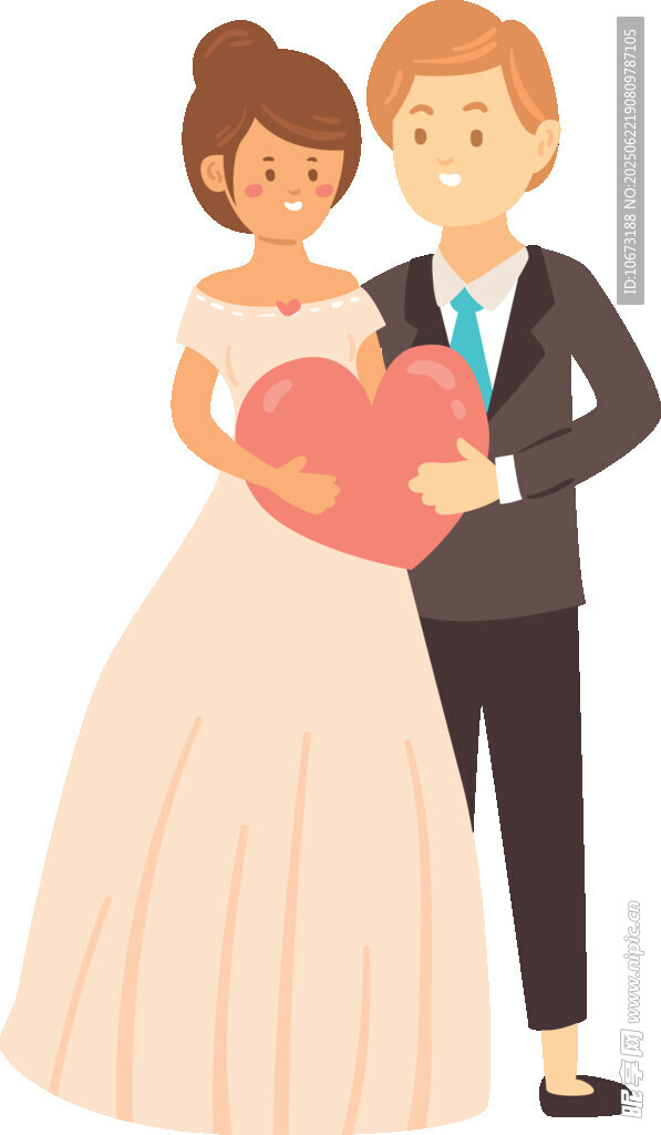 新婚夫妇相拥爱心时刻
