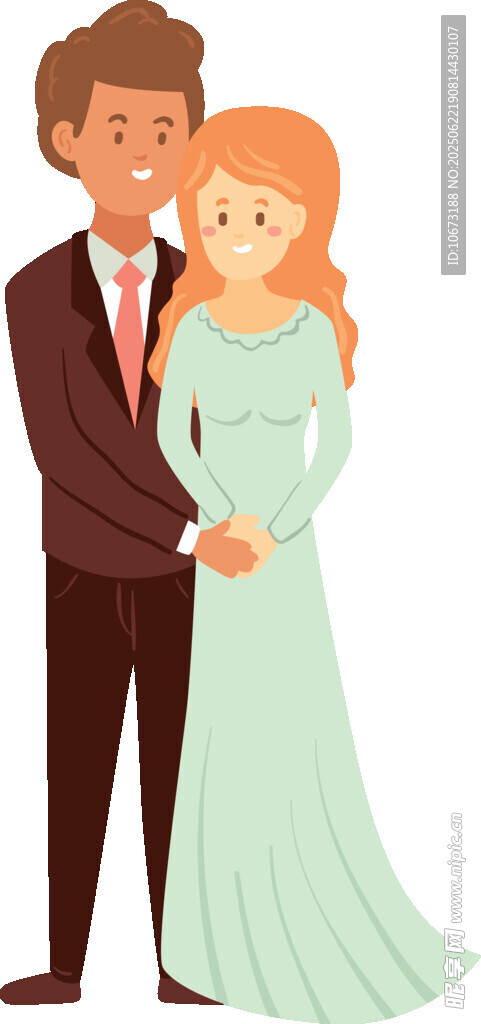 优雅新婚夫妇甜蜜形象