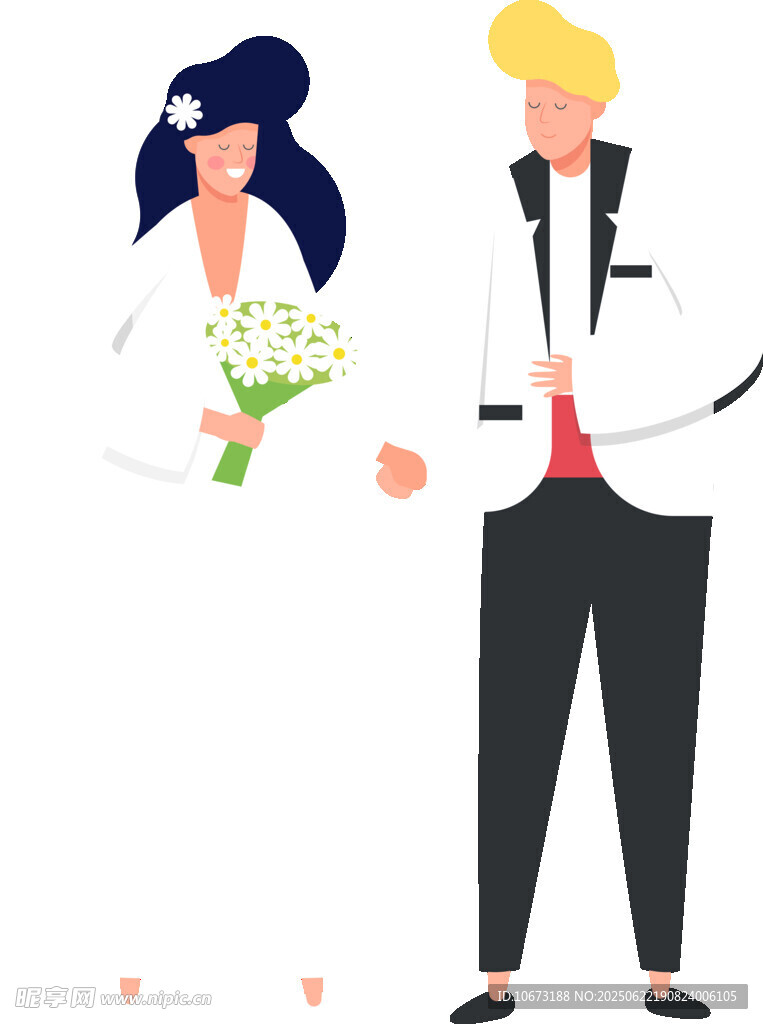 浪漫婚礼上的新人互动