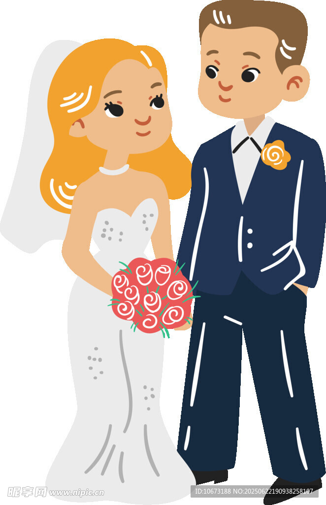 甜蜜新婚夫妇形象