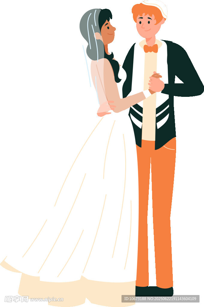浪漫婚礼上的新婚夫妇