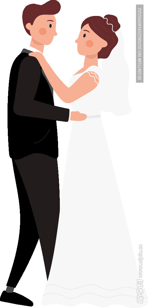 新婚夫妻甜蜜相拥