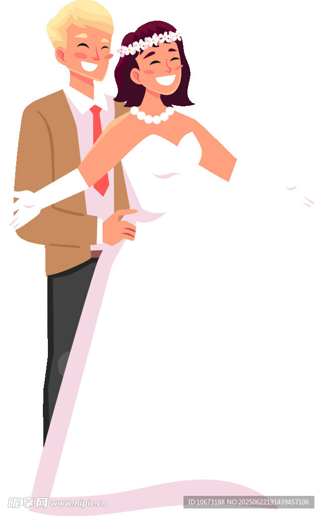浪漫婚礼上的甜蜜新人