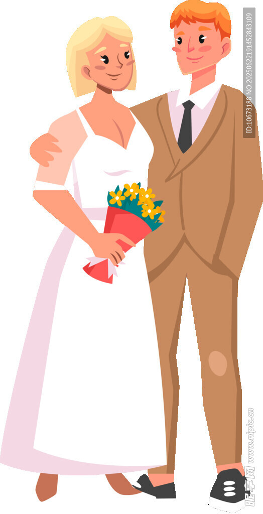 幸福新婚夫妇甜蜜合影