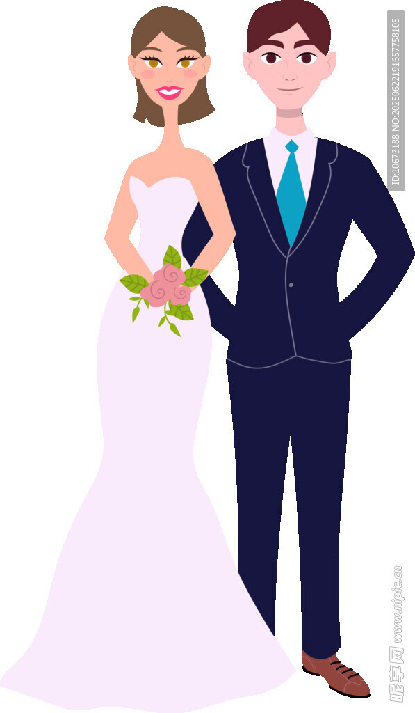 甜蜜新婚夫妇形象