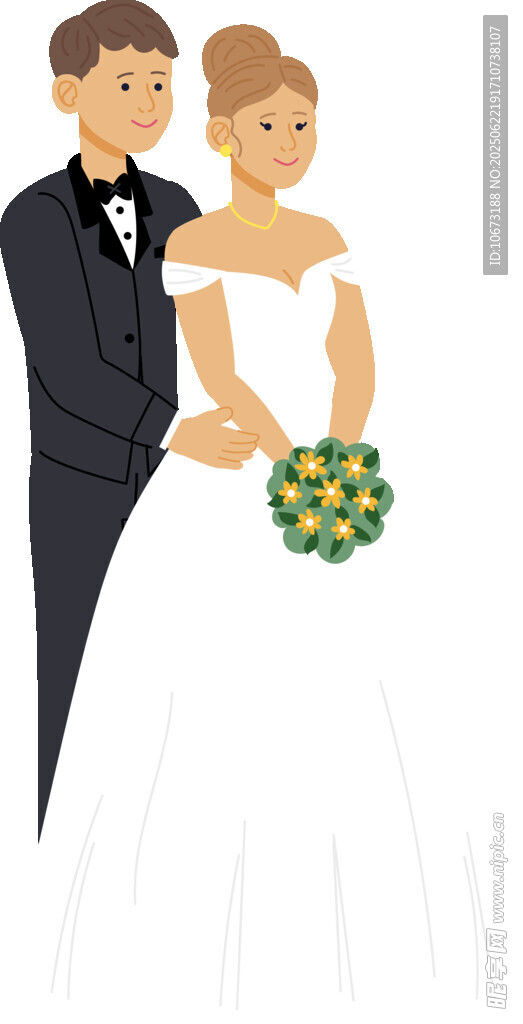 新婚夫妇甜蜜相拥