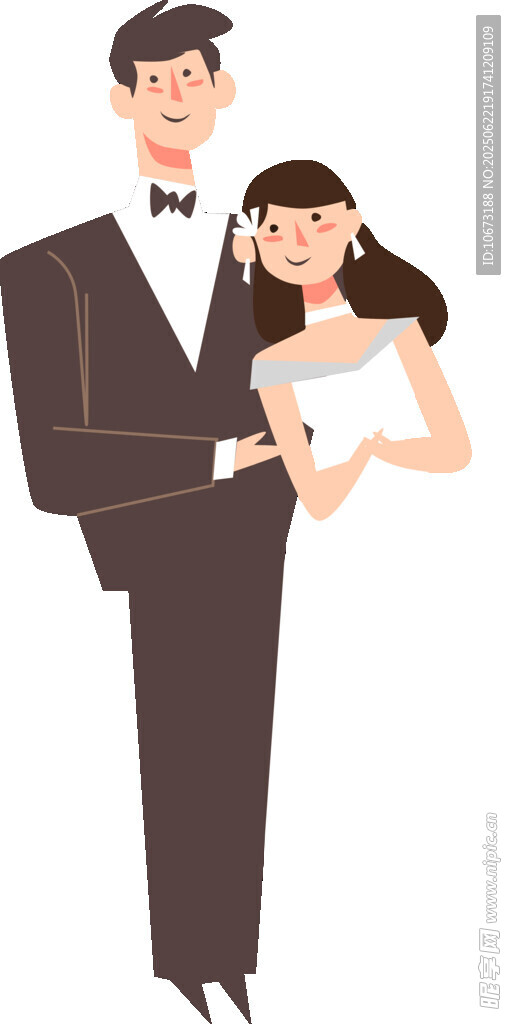 优雅新婚夫妇甜蜜相依