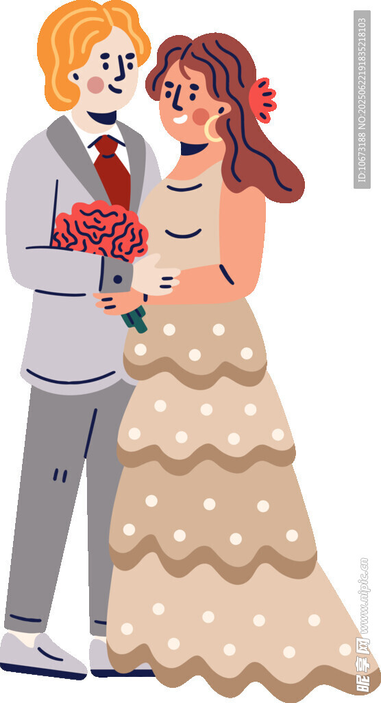 浪漫婚礼上的幸福新人