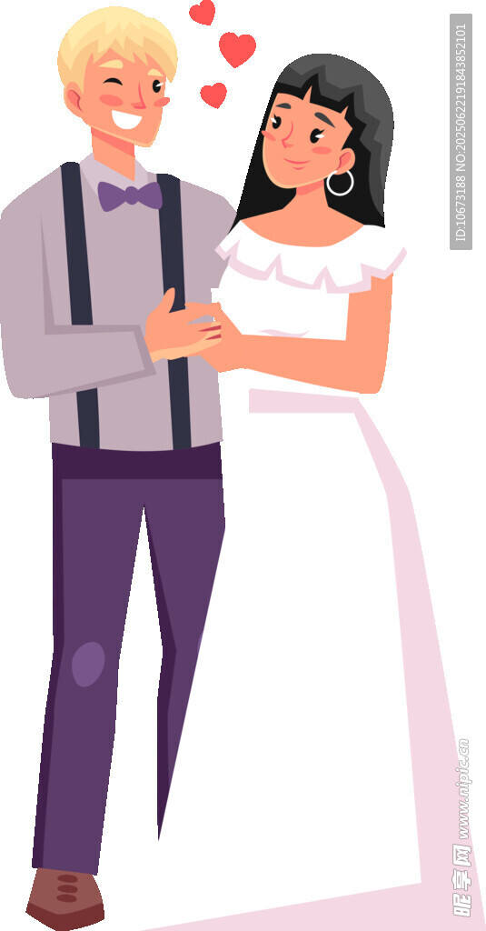 甜蜜新婚夫妇幸福相拥