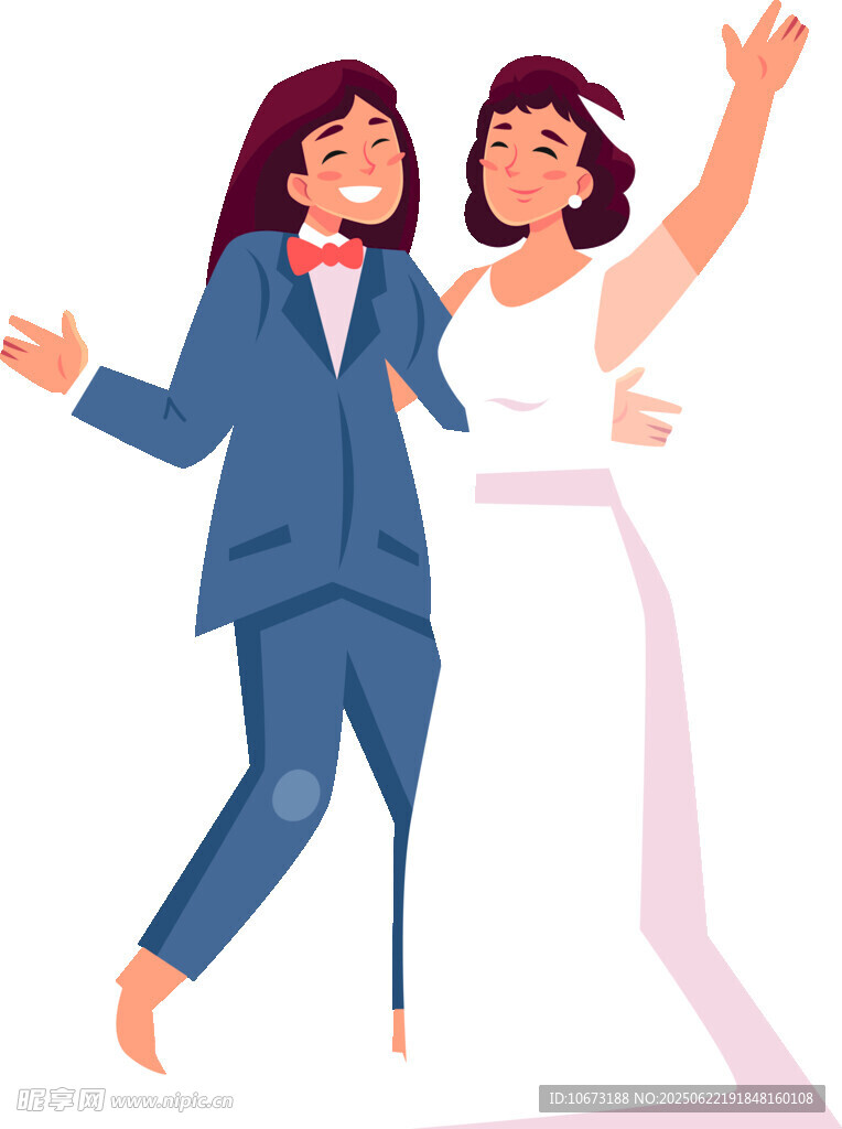 两位女士的欢乐婚礼时刻