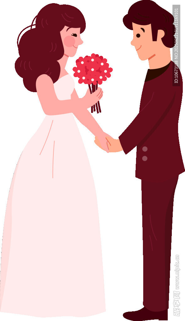浪漫婚礼上的甜蜜新人