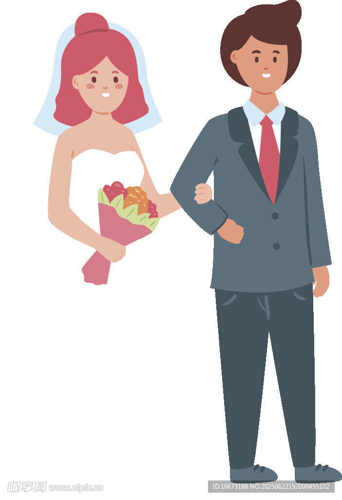 新婚夫妻甜蜜携手
