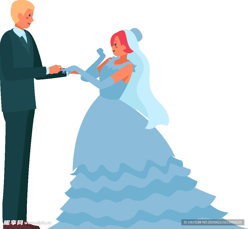 新婚夫妇甜蜜牵手瞬间
