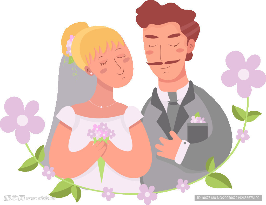 甜蜜新婚夫妇幸福相拥