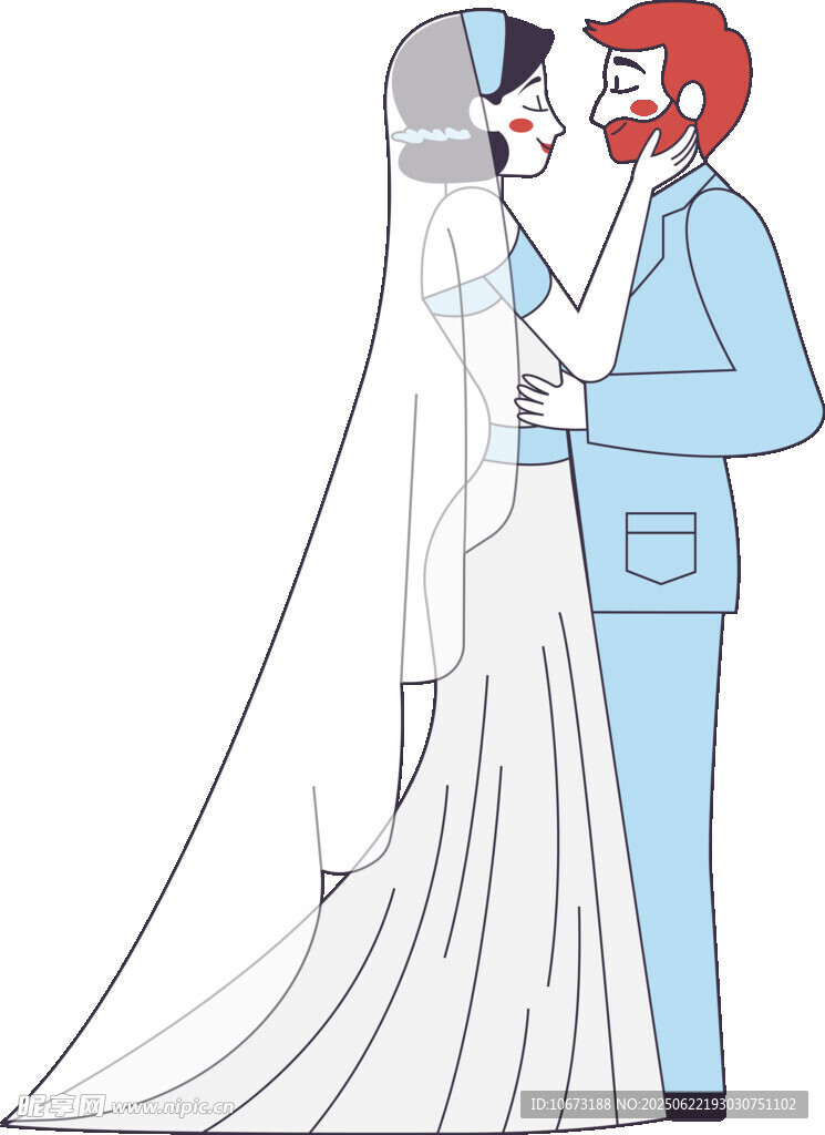 浪漫婚礼上的甜蜜亲吻