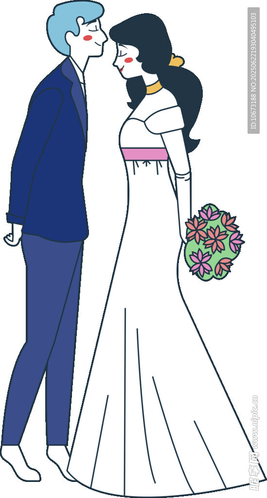 浪漫婚礼上的甜蜜新人