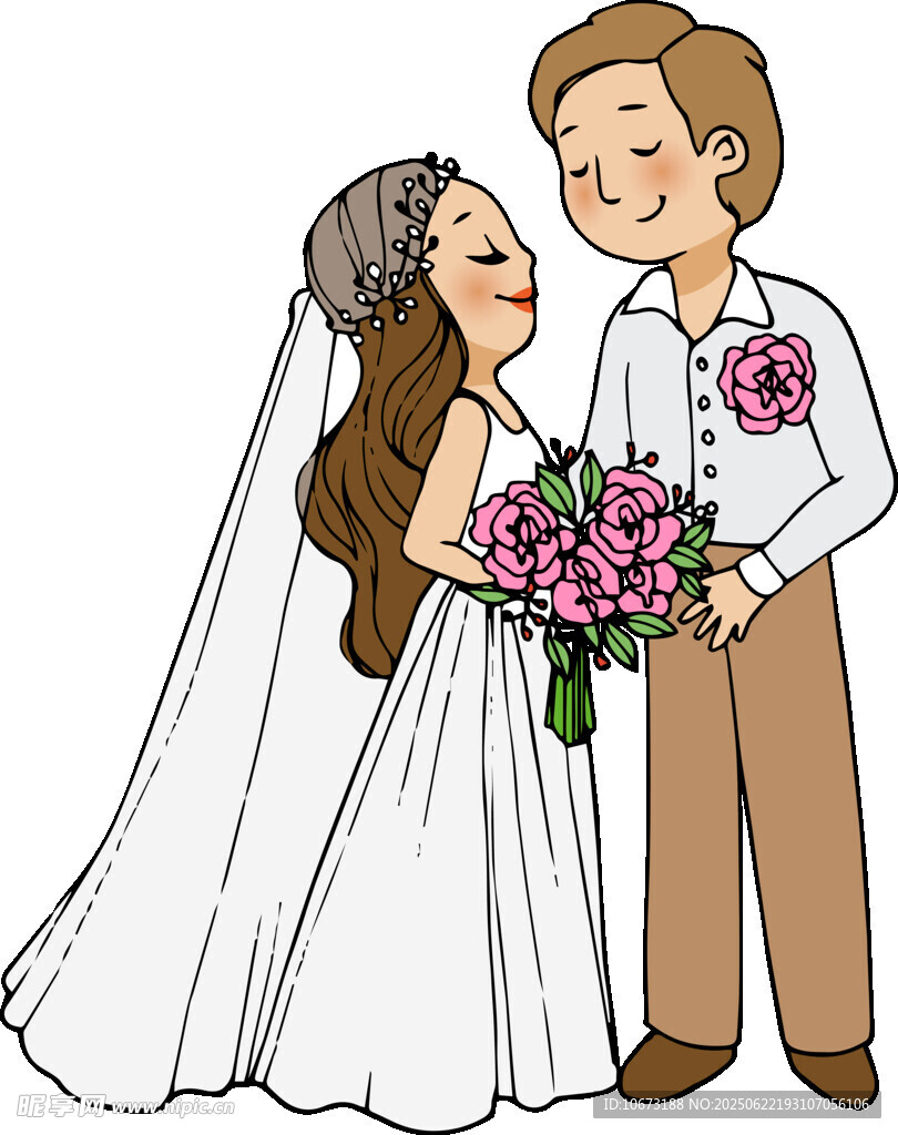 甜蜜新婚夫妇幸福相拥