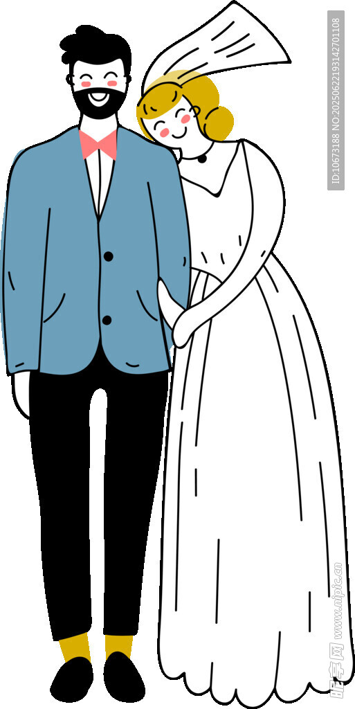 新婚夫妇甜蜜依偎