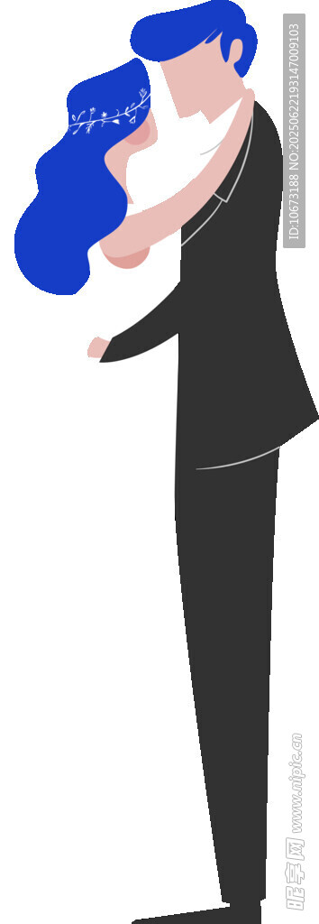 商务人士拥抱蓝色抽象元素