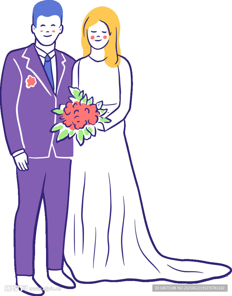 新婚夫妇甜蜜婚纱照