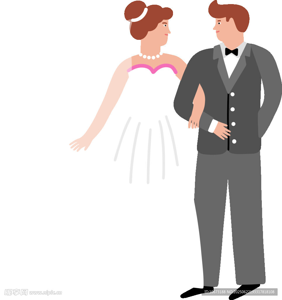 新婚夫妇优雅姿态