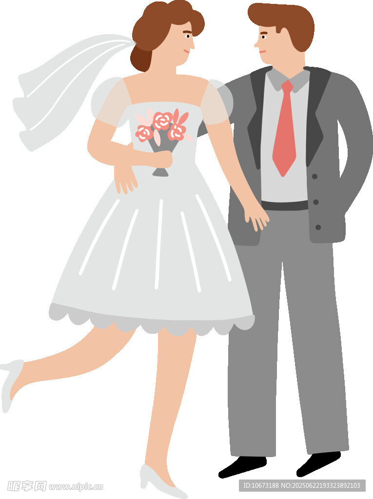 幸福新婚夫妇甜蜜瞬间