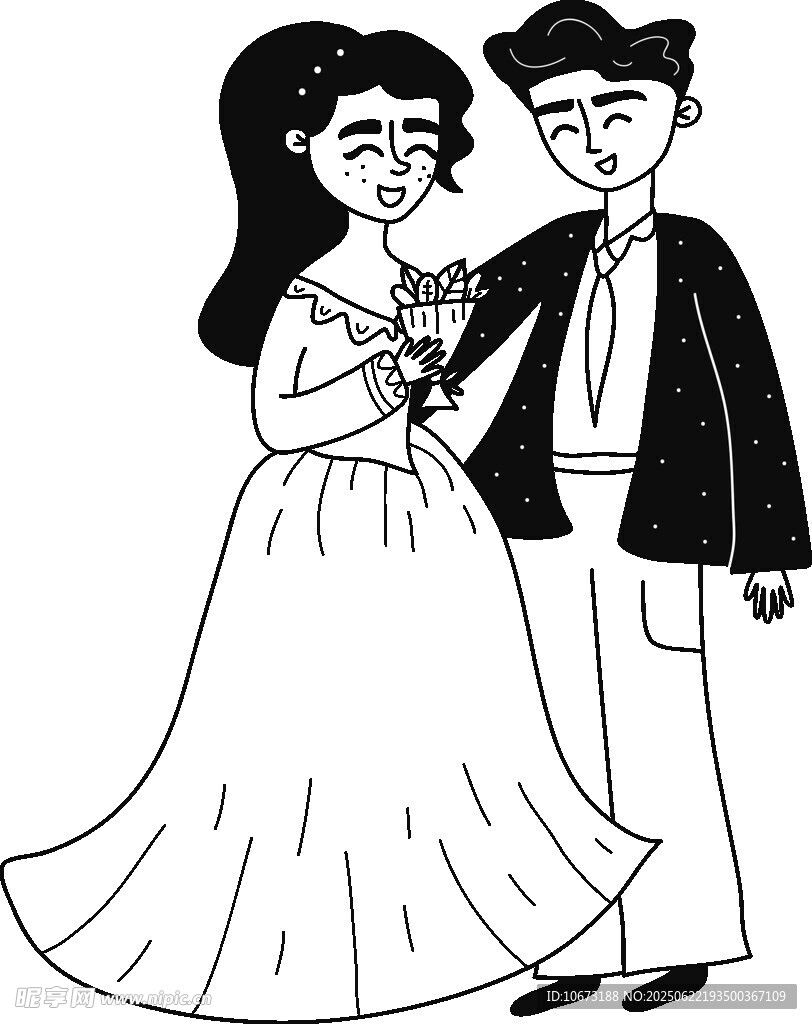 浪漫新婚夫妇甜蜜相依