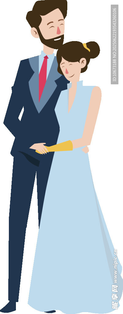 新婚夫妻甜蜜相拥