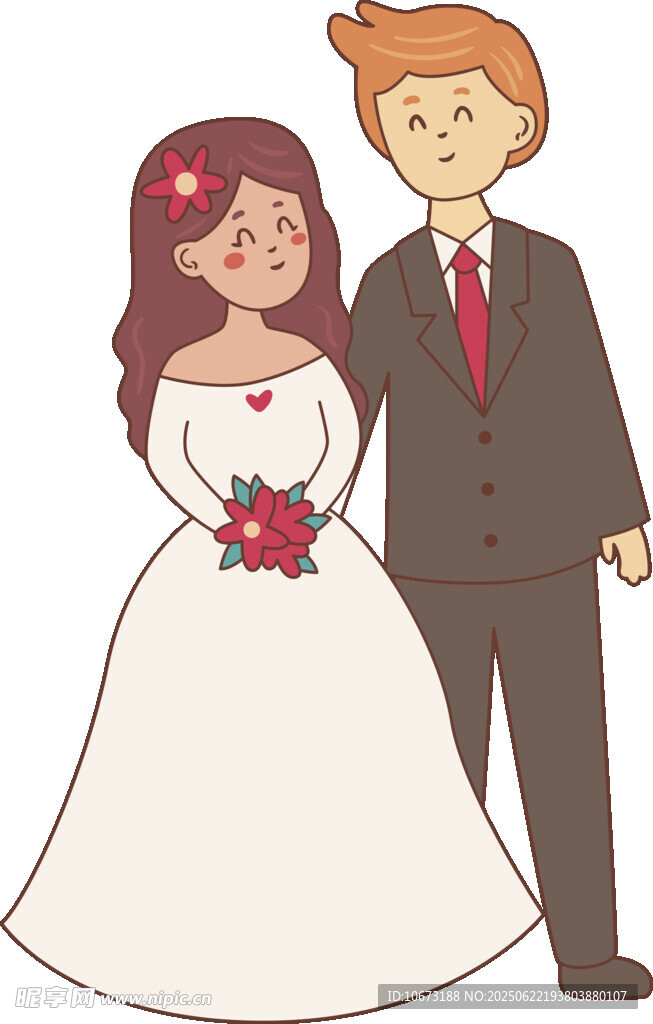 幸福新婚夫妇甜蜜形象