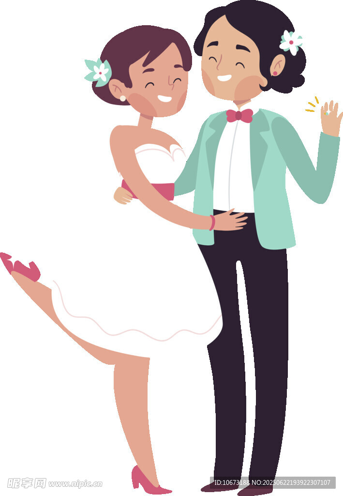 甜蜜新婚夫妇浪漫共舞