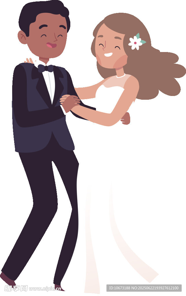 新婚夫妇欢快共舞