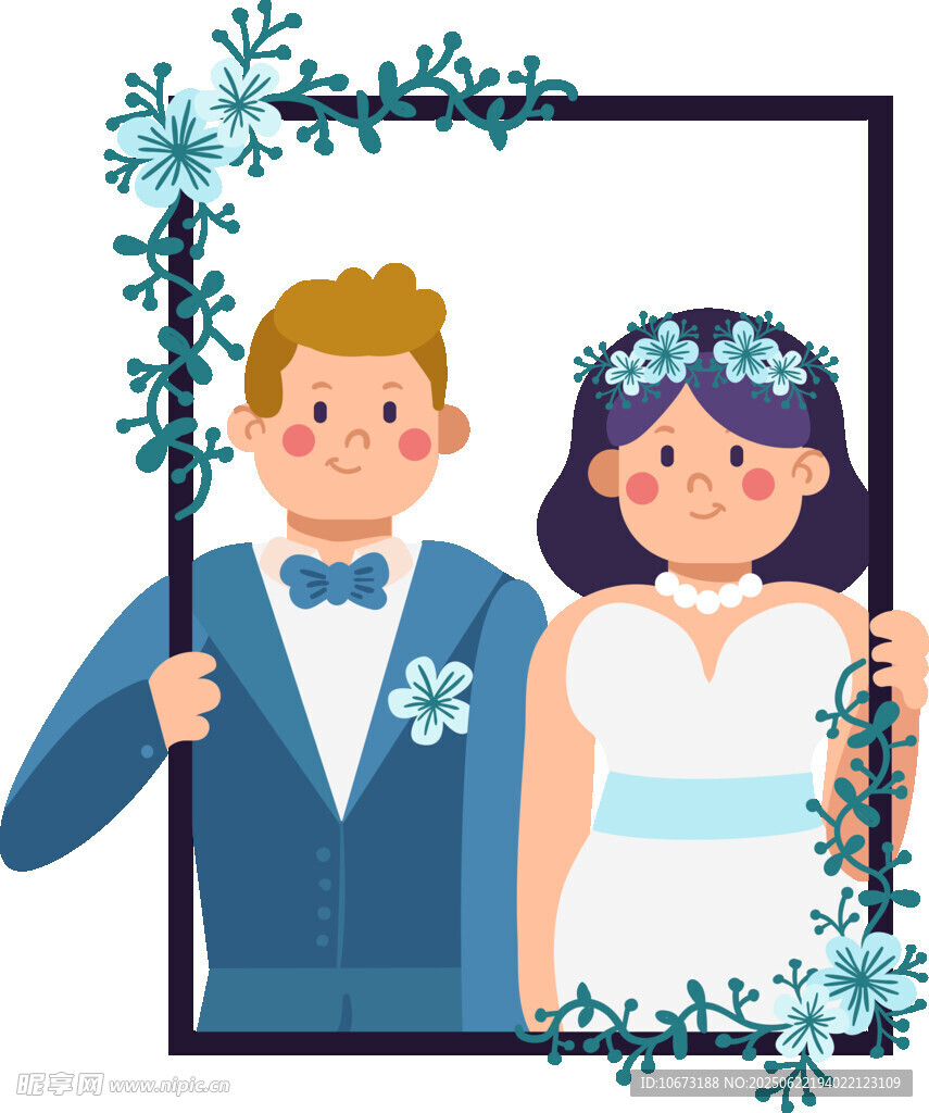 甜蜜新婚夫妇幸福合影