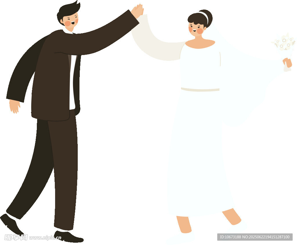 新婚夫妇欢快共舞