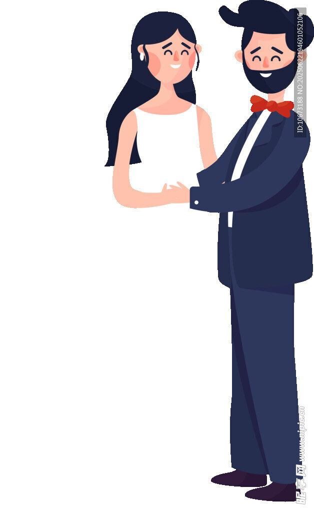 甜蜜新婚夫妇幸福牵手